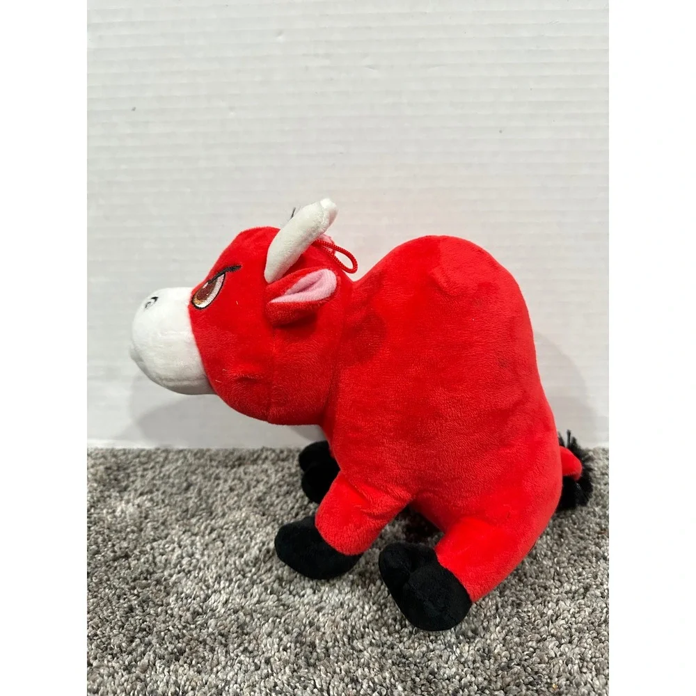 Plush Toy Apex Gifts Red Excellent Grumpy Bull Stuffed Animal